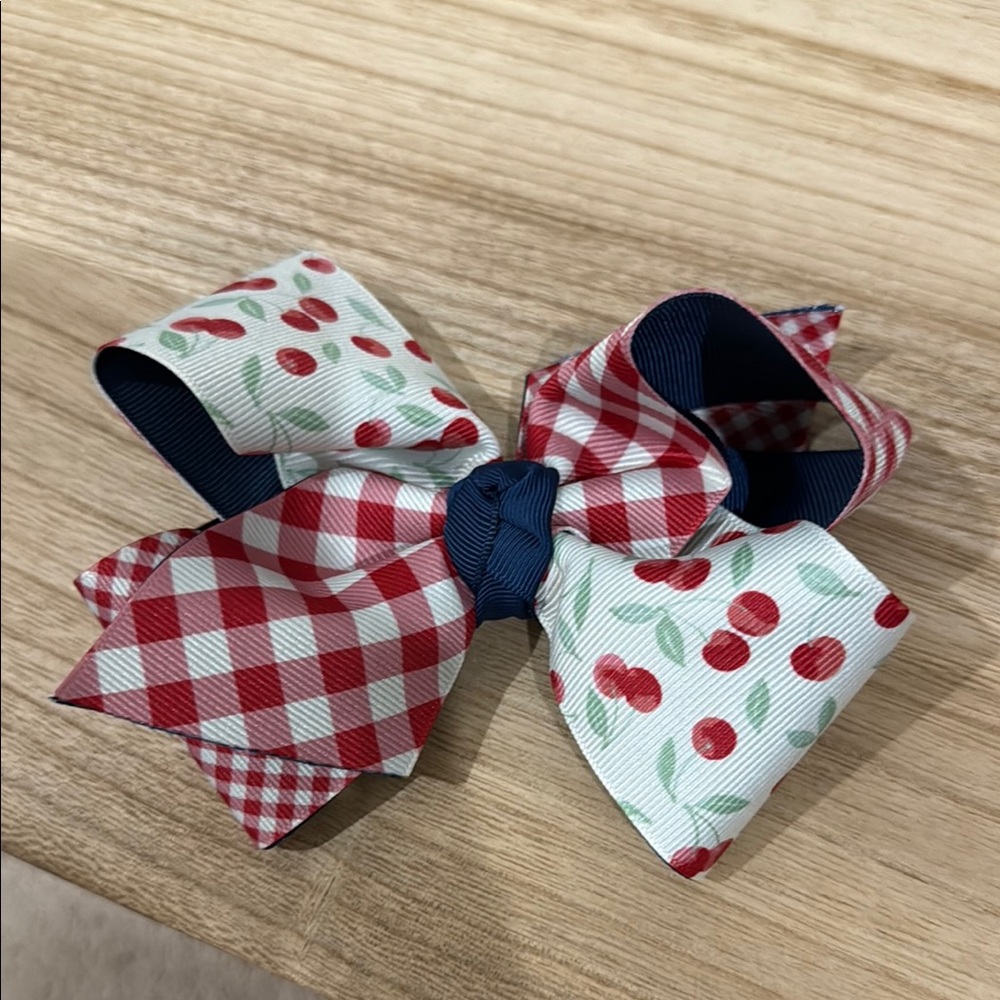 Matilda Jane Cherry and Gingham Kids Hair Bow
